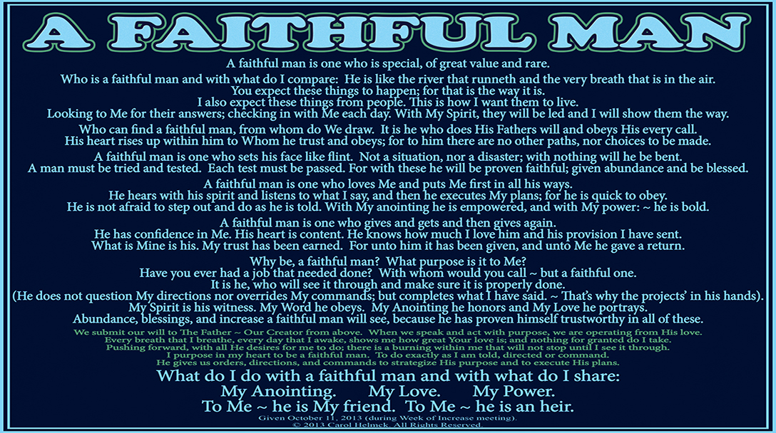 A FAITHFUL MAN | SCRIPTURE HOUSE PUBLICATIONS.org